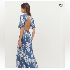 Reformation Blue and White Floral Dress